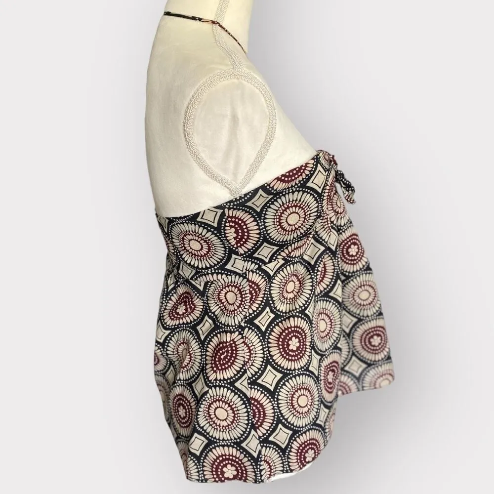 Vtg Michael Kors Cotton Mosaic Print Y2K Halter top Lightweight Babydoll - Image 4