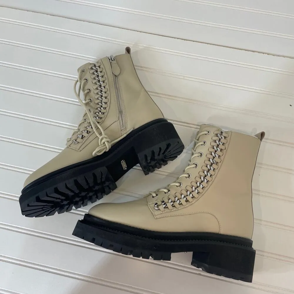 NWT Rebecca Minkoff Women’s Edie Chain Lug Sole Boot Boots Lace Up Chunky Size 9 - Image 5
