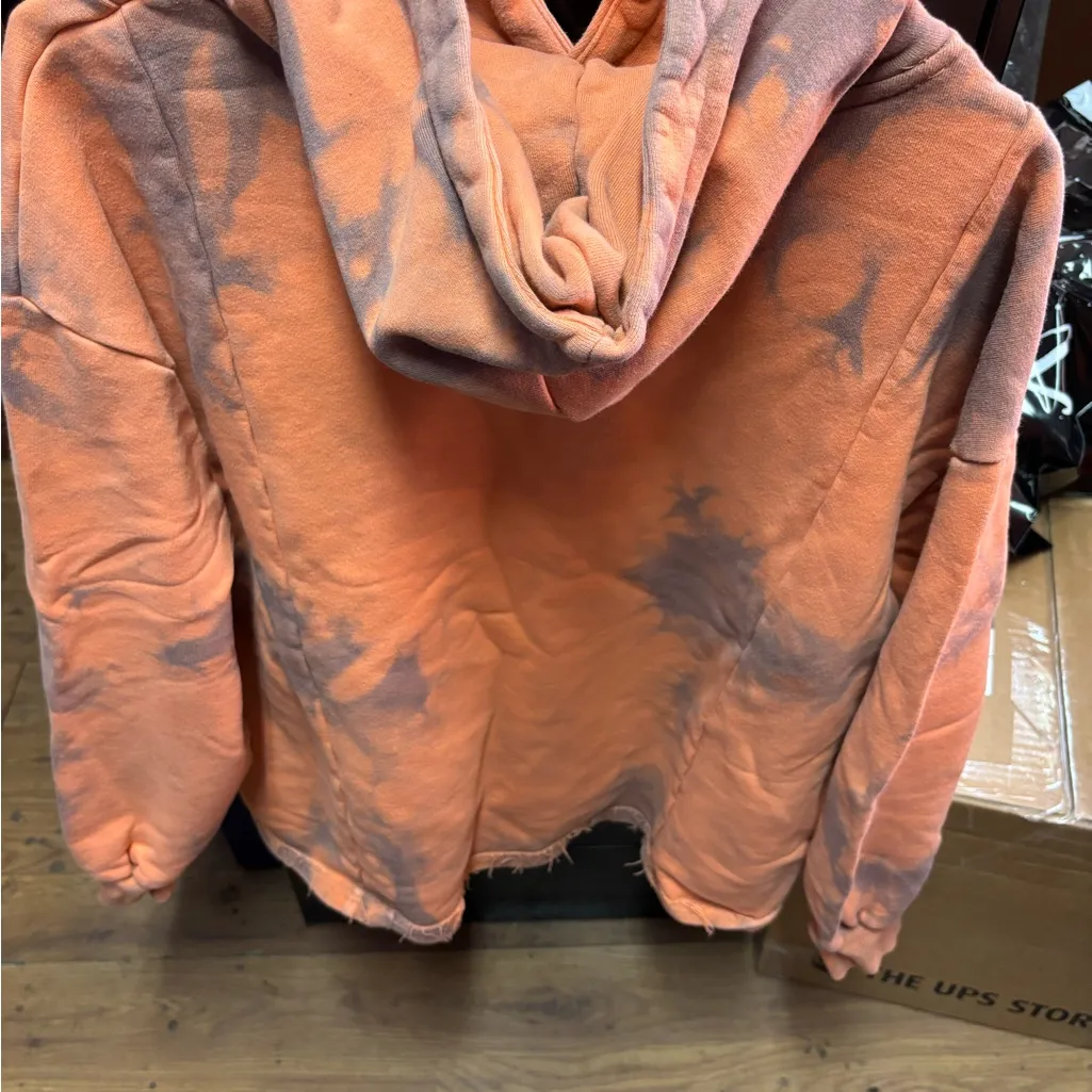 I.AM.GIA Tatiana Oversized Tie Dye Hoodie Coral Orange Peach XS - Image 6