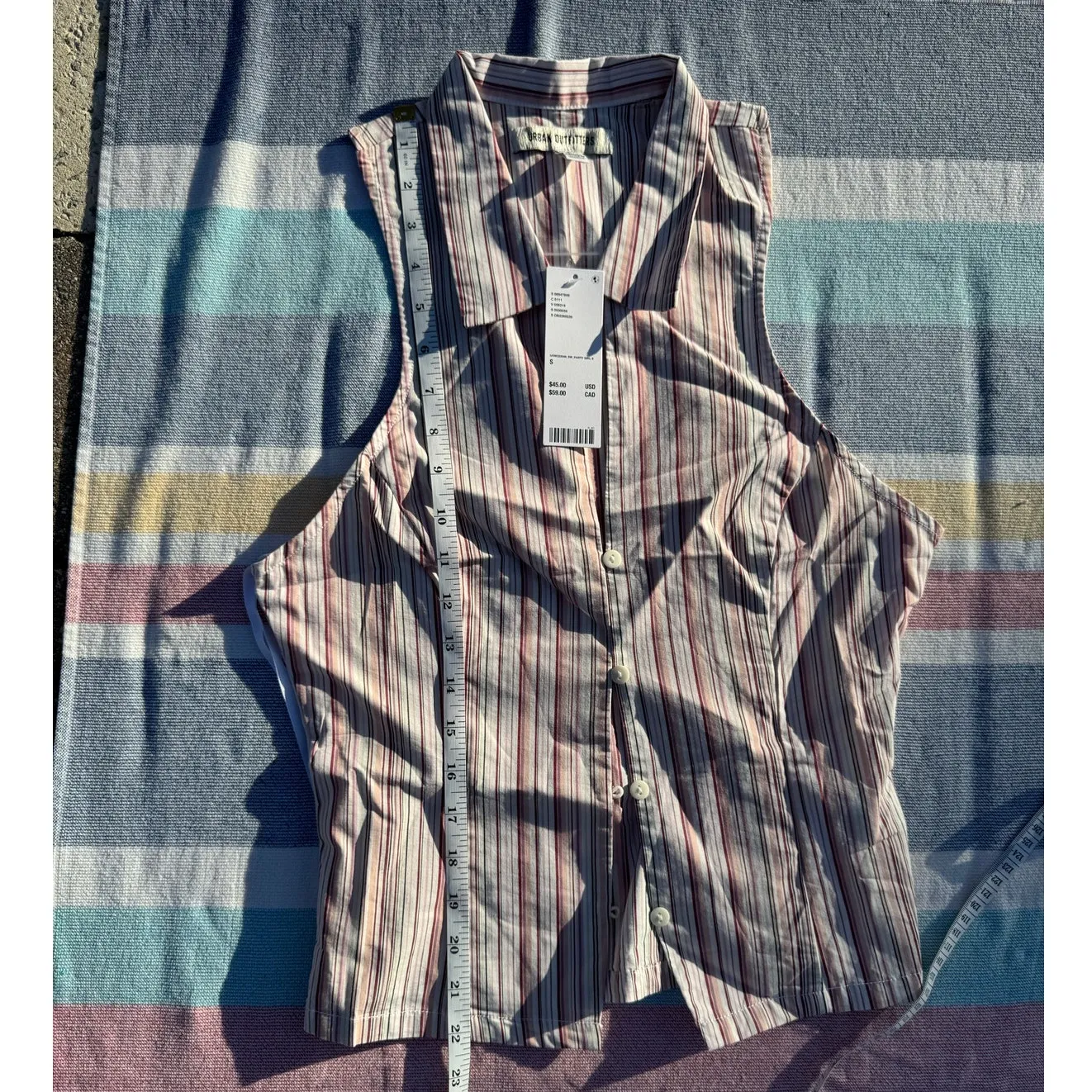 NWT Urban Outfitters Party Girl Cotton-Blend Button Down Sleeveless Shirt - Image 7