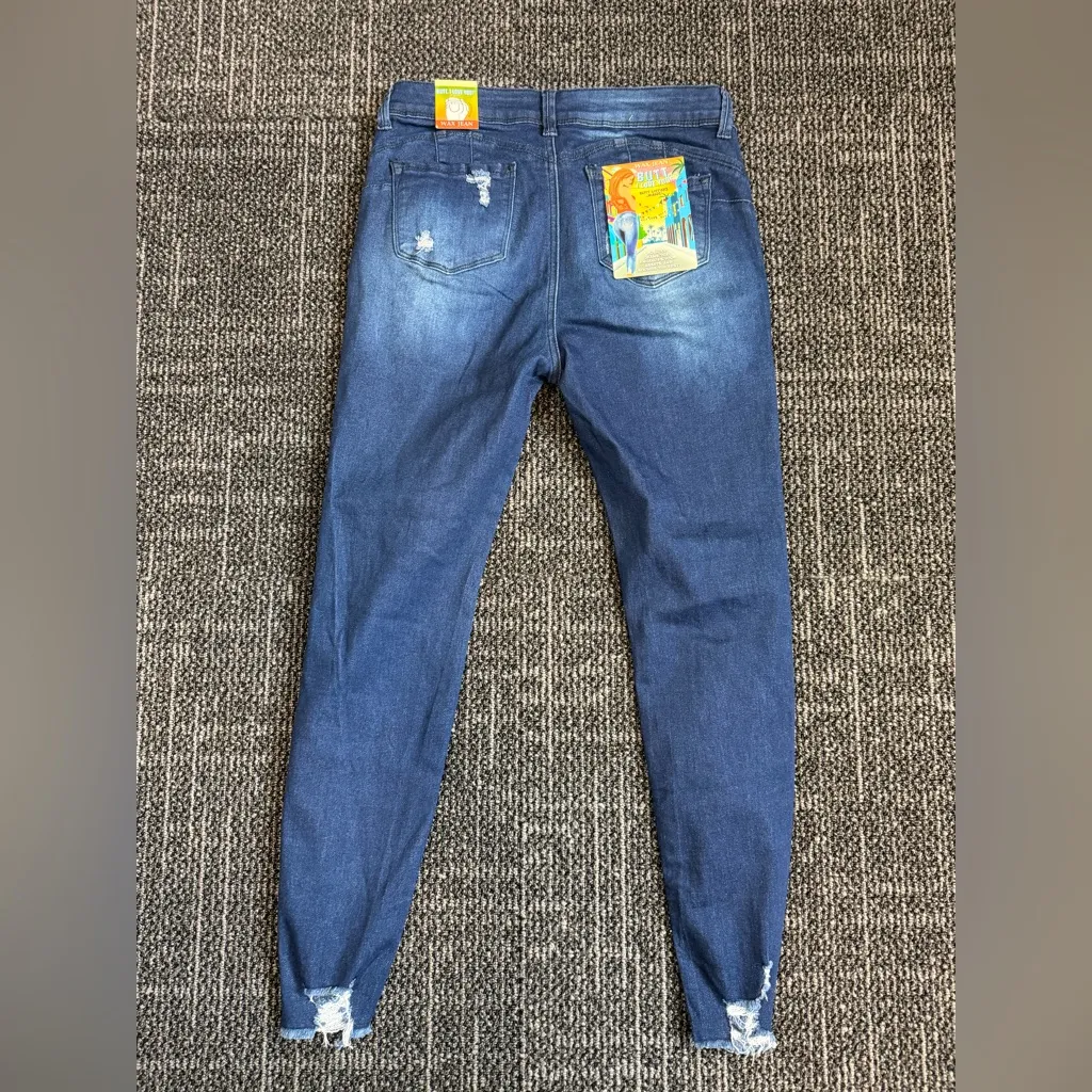 WAX JEAN Womens Butt I Love You Push-Up Destructed Skinny Crop Jeans Size 11 NWT - Image 4