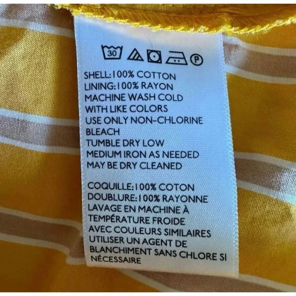 Urban outfitters Sun Dress Yellow, Scoop Neck Midi Side Button Cotton SZ L #2018 - Image 9