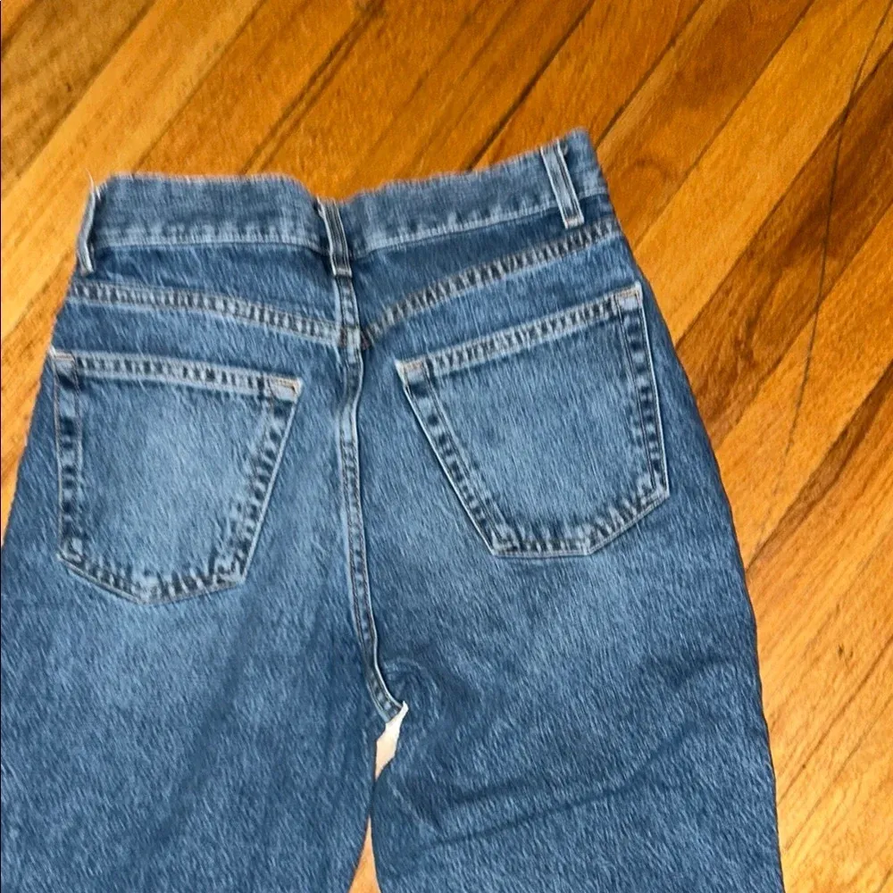 Topshop Blue Straight-Leg Distressed Jeans - Image 7