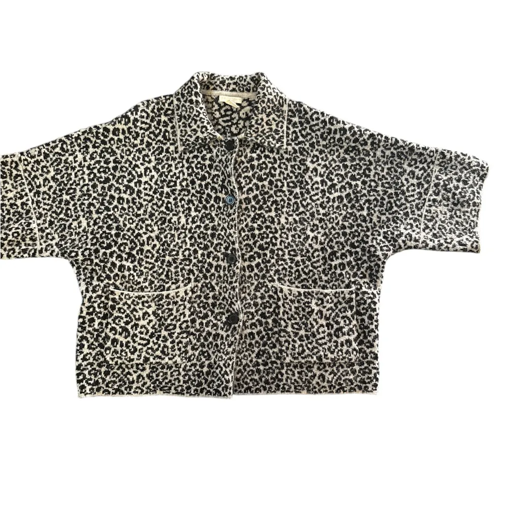 Christian Siriano Black and Gray Leopard Teddy‎ Jacket Size undefined - Image 3