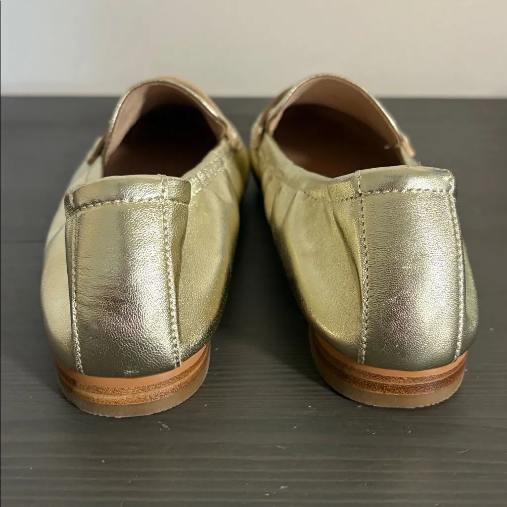 Talbots Katrina Leather Soft Sole Metallic Nappa Loafers Gold Slip On Size 8 - Image 6