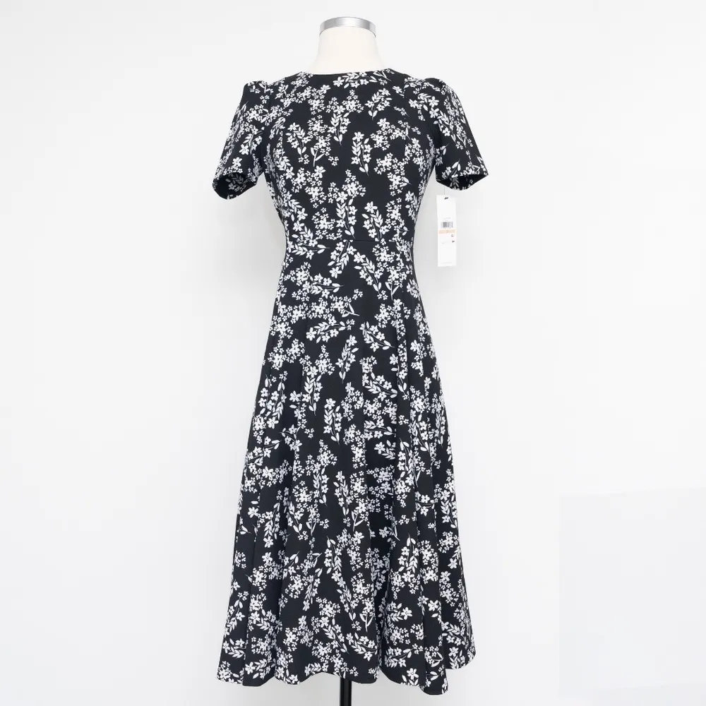 Calvin Klein Floral Print Scuba Crepe Midi Dress - Image 8