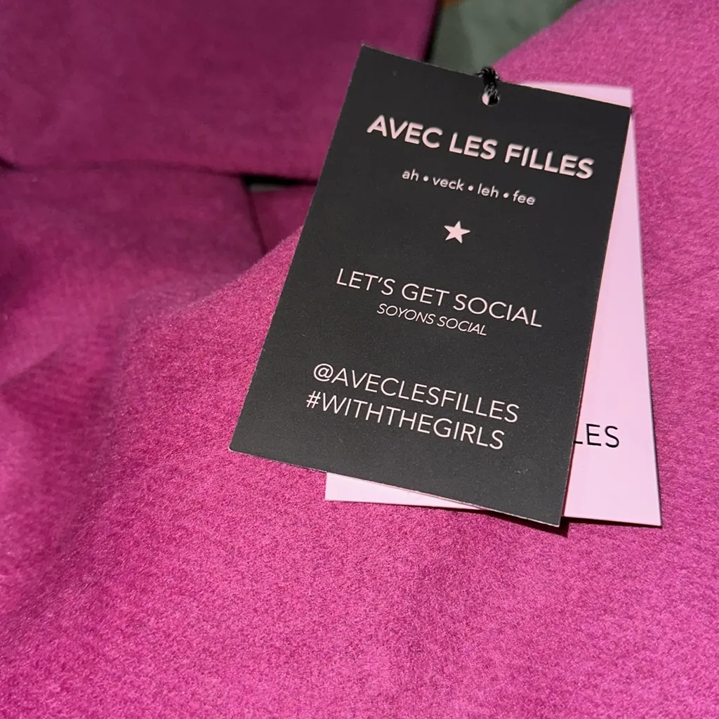 NWT Avec Les Filles Shawl Collar Twill Peacoat In Berry Large - Image 7