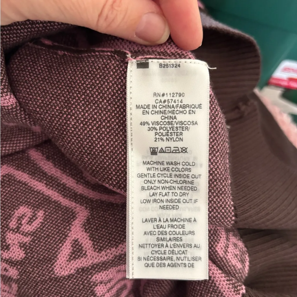 NWT True Religion women’s Monogram Jacquard Sweater sz L - Image 4