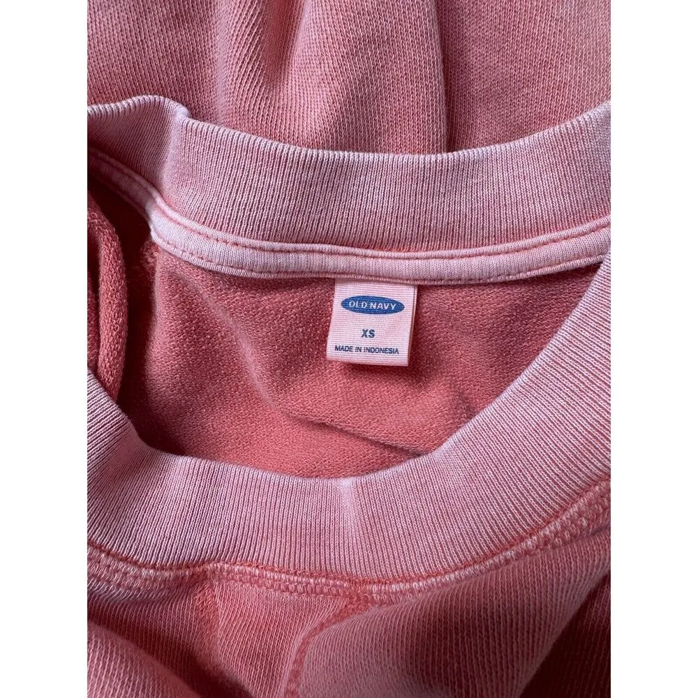 Old Navy Washed Coral Short Sleeve Sporty Sweatshirt Midi Dress Size XS - Image 7