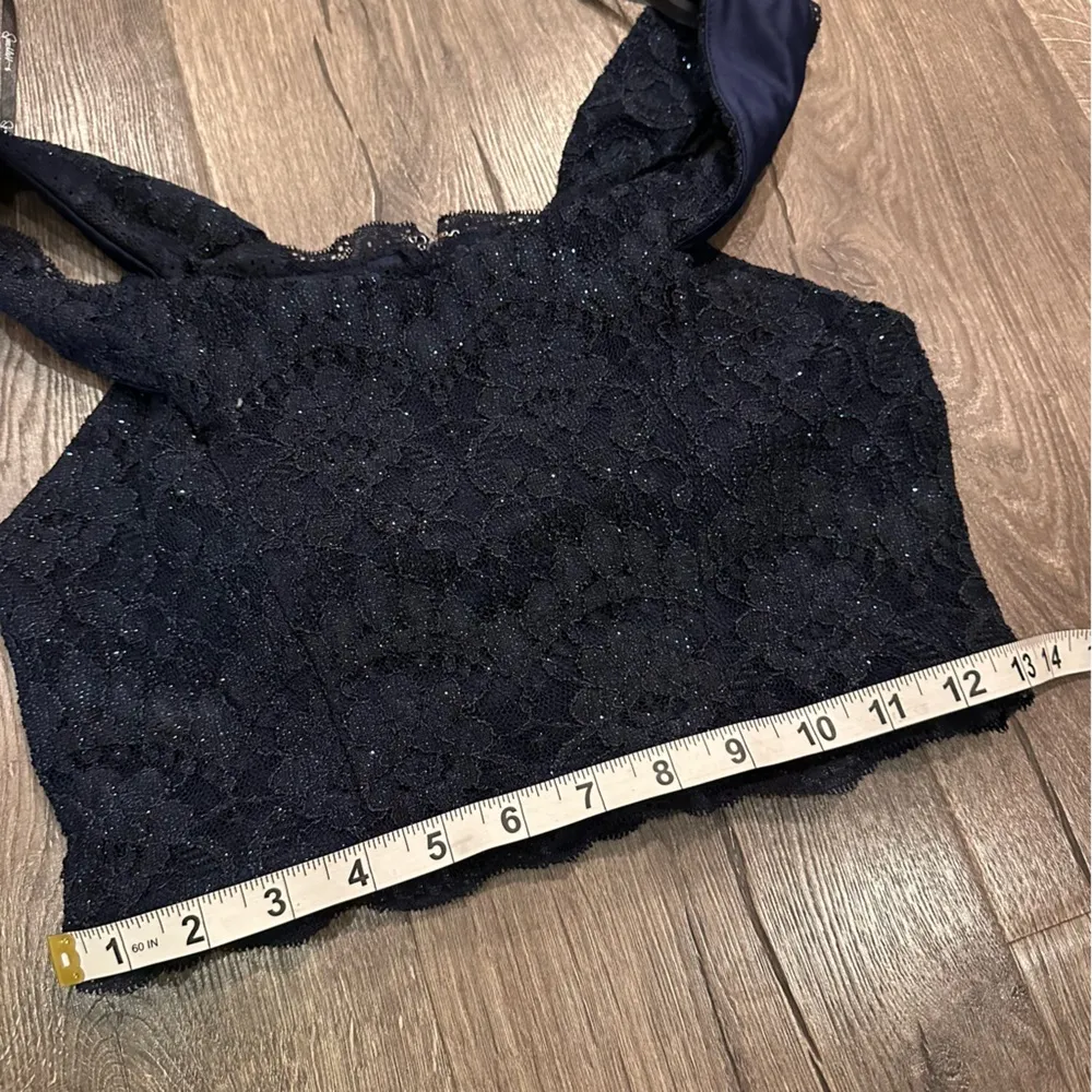 New Vintage Y2K Speechless Lace Crop Sweetheart Tank Top S 7 Sparkle Coquette - Image 7