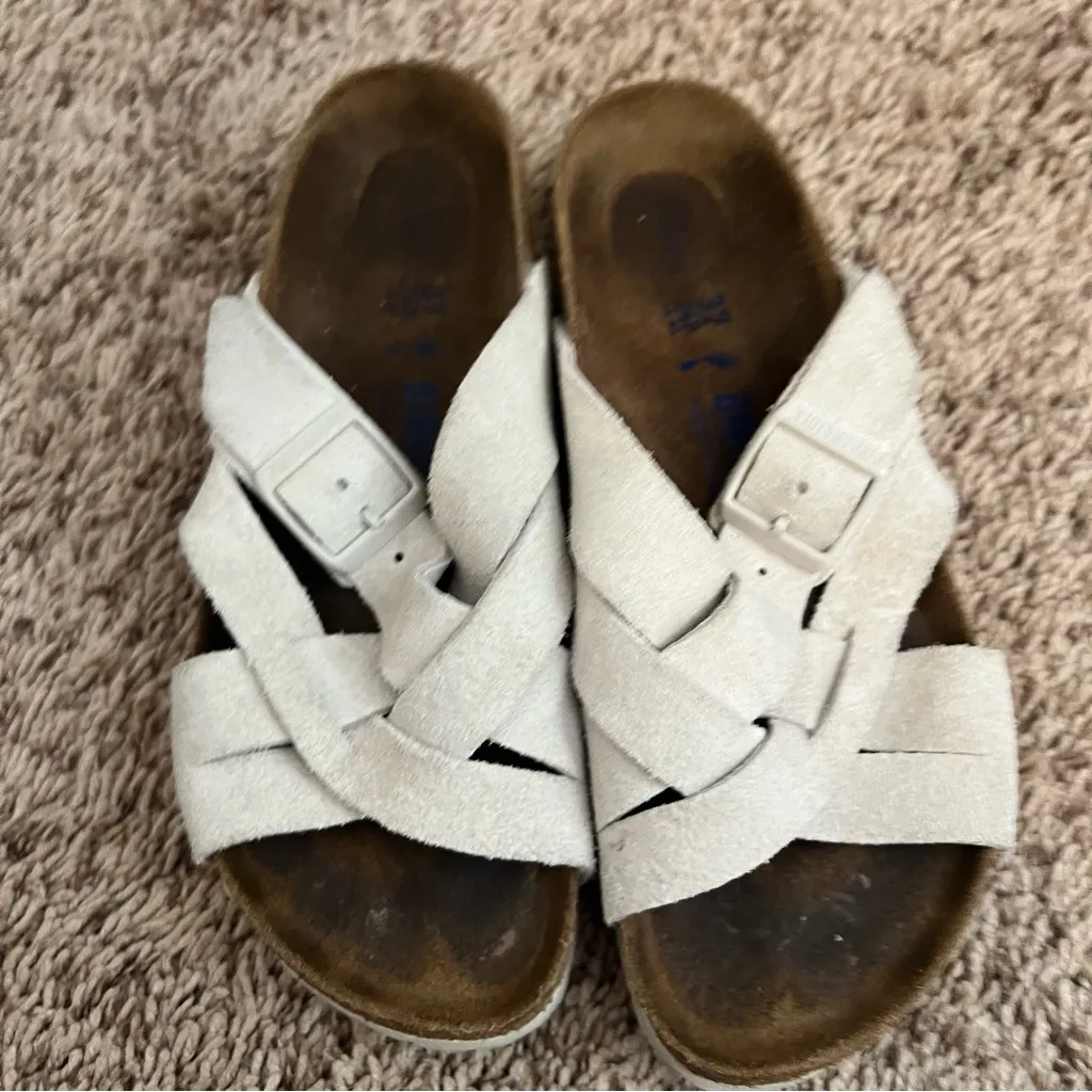 Lugano Soft Footbed Suede Leather in Color: Antique White - Image 10