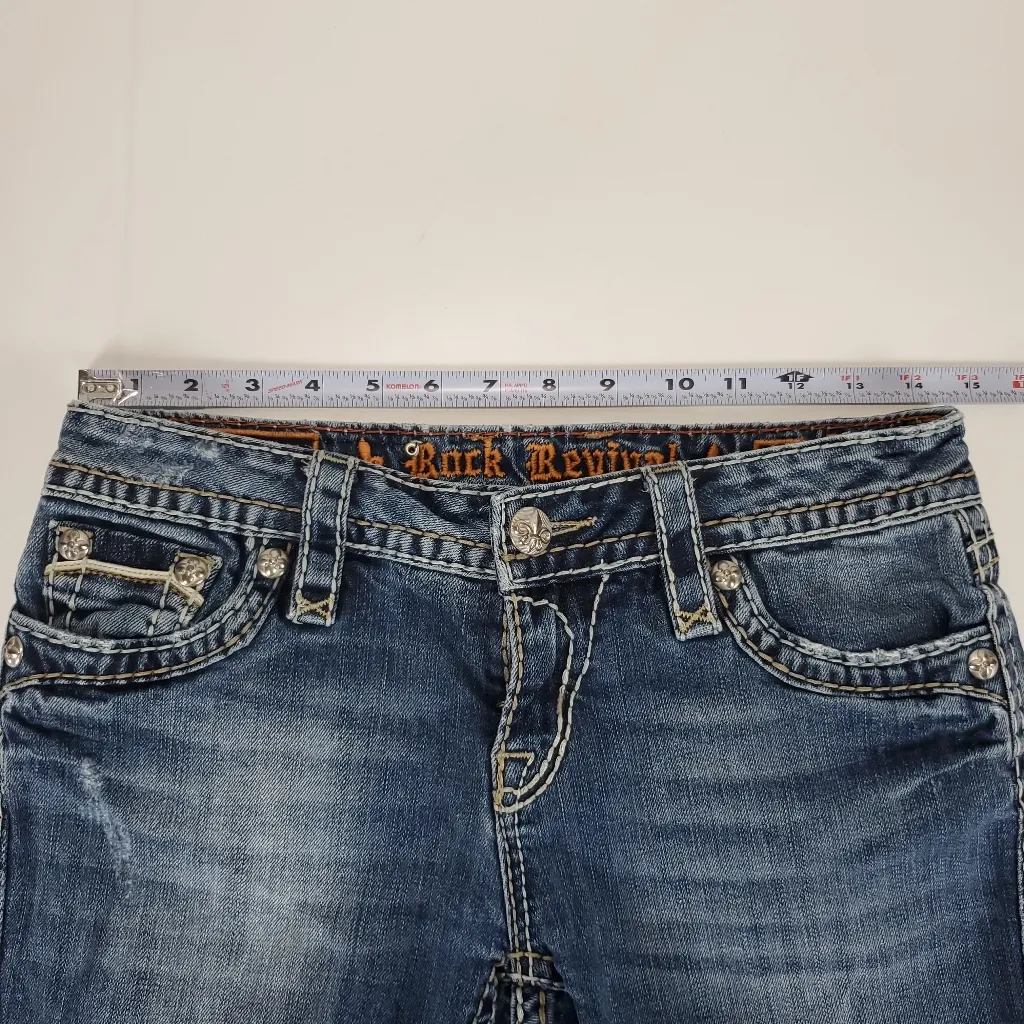 Rock Revival Distressed Denim Blue Women's Shorts - Image 11