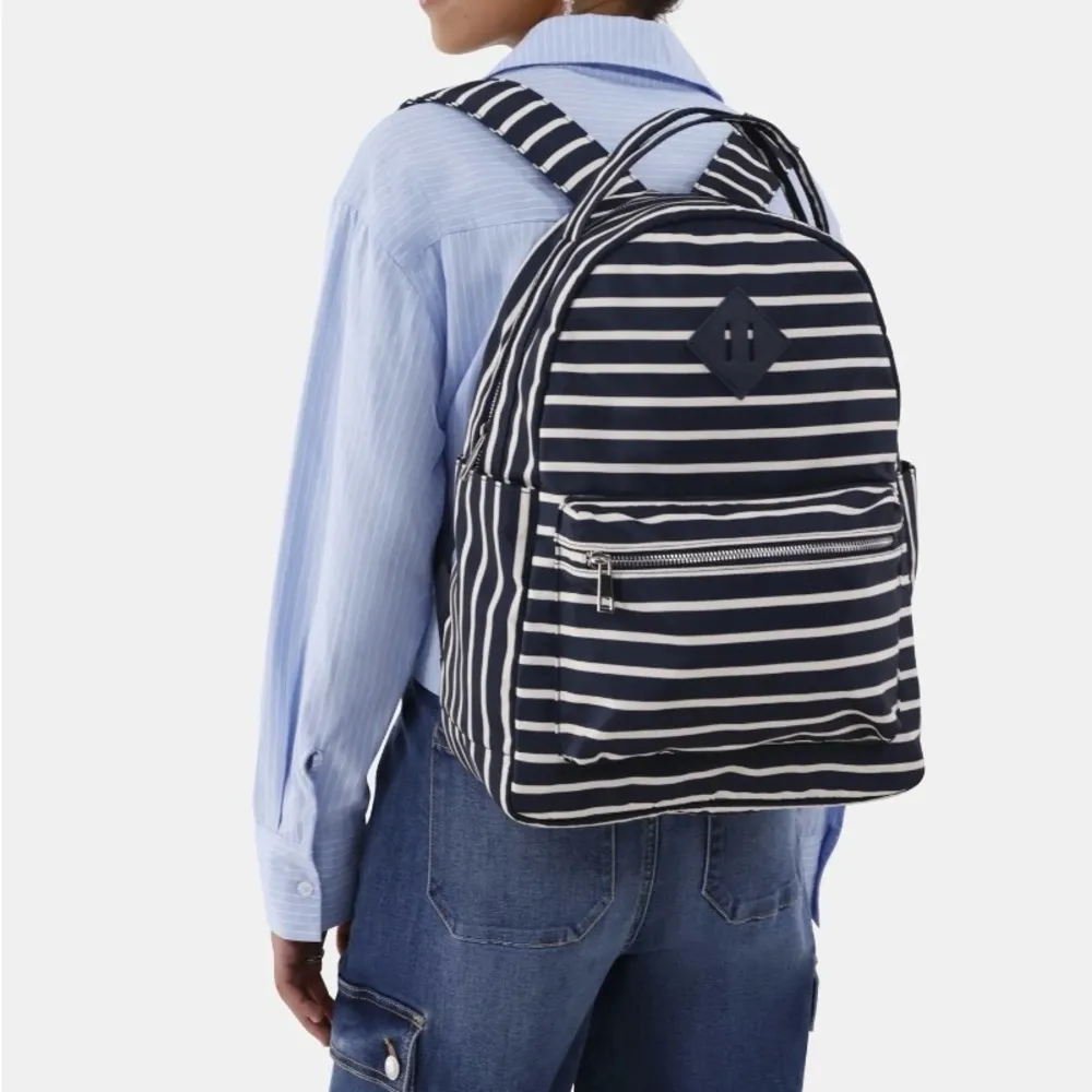 No Boundaries Women's Dome Backpack Navy Stripe NWT - Image 8