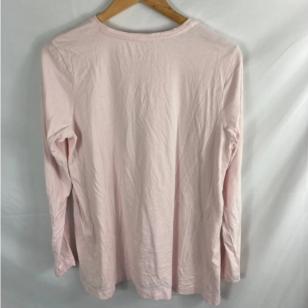 J Jill Sleep Sueded A Line Elliptical Tee Pink Size Medium - Image 3