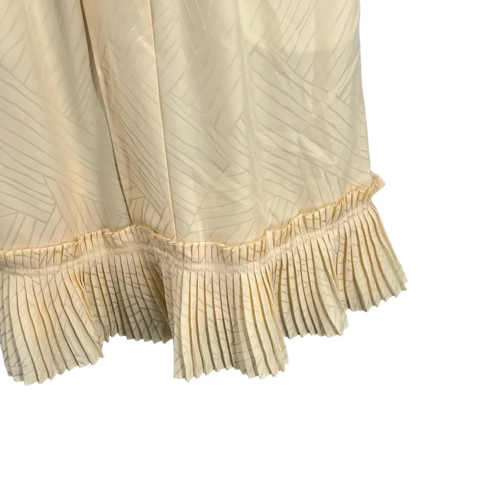 Marc By Marc Jacobs Dress Cream Silk Pleated Hem Sleeveless Romantic Boho Size 0 - Image 3