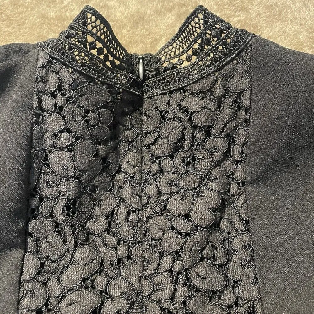 Zara Dress Womens Sz XS Short Lace Casual Short Sleeve Fit Flare Holiday Modest - Image 3