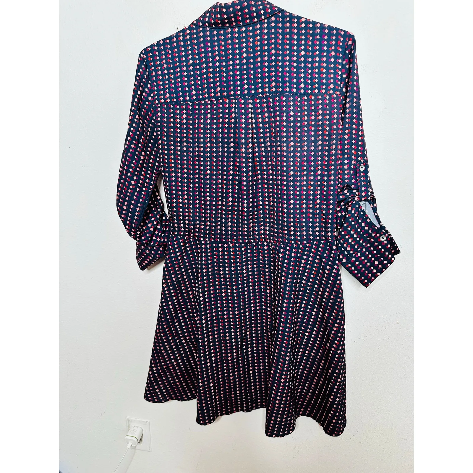 SLATE & WILLOW Purple City Lights Shirt Collar Neckline Shirtdress Size Small - Image 3