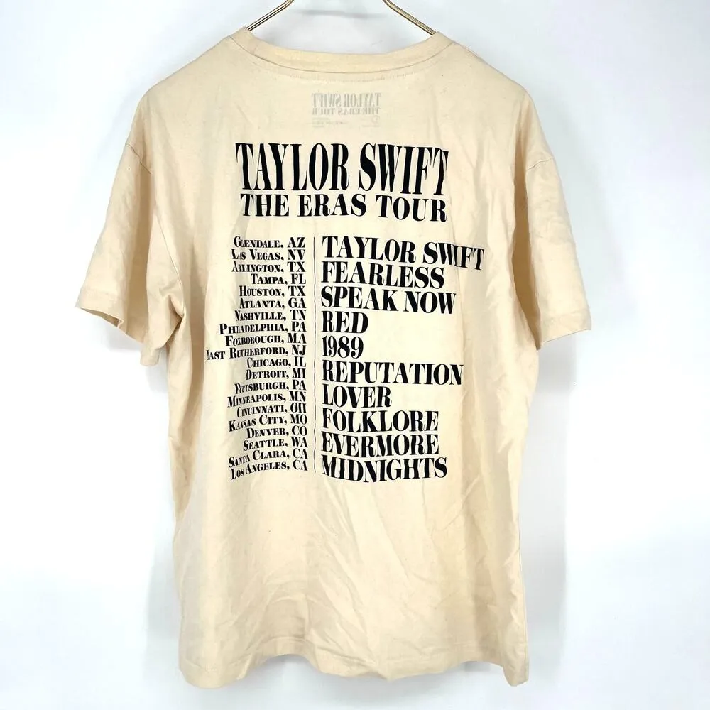 Taylor Swift The Eras Tour Cream Beige T-Shirt Official Merch SIZE LARGE - Image 2