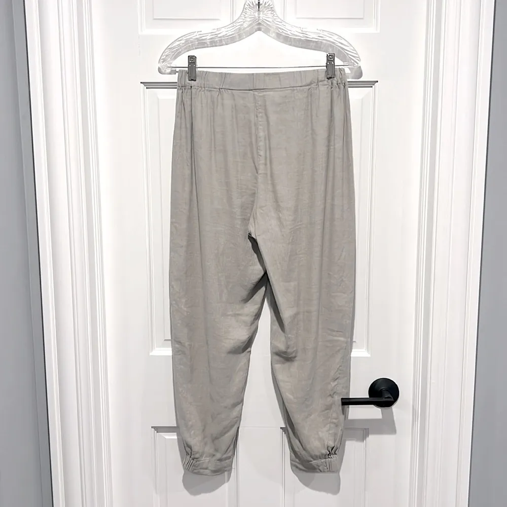 Babaton Aritzia Dexter Pull On Linen Blend Pants Trace Khaki Tan Medium Cropped - Image 6