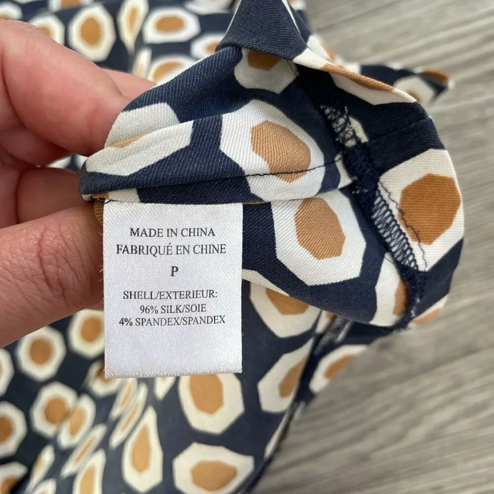 Theory Silk Geometric Print Tank sz P - Image 6