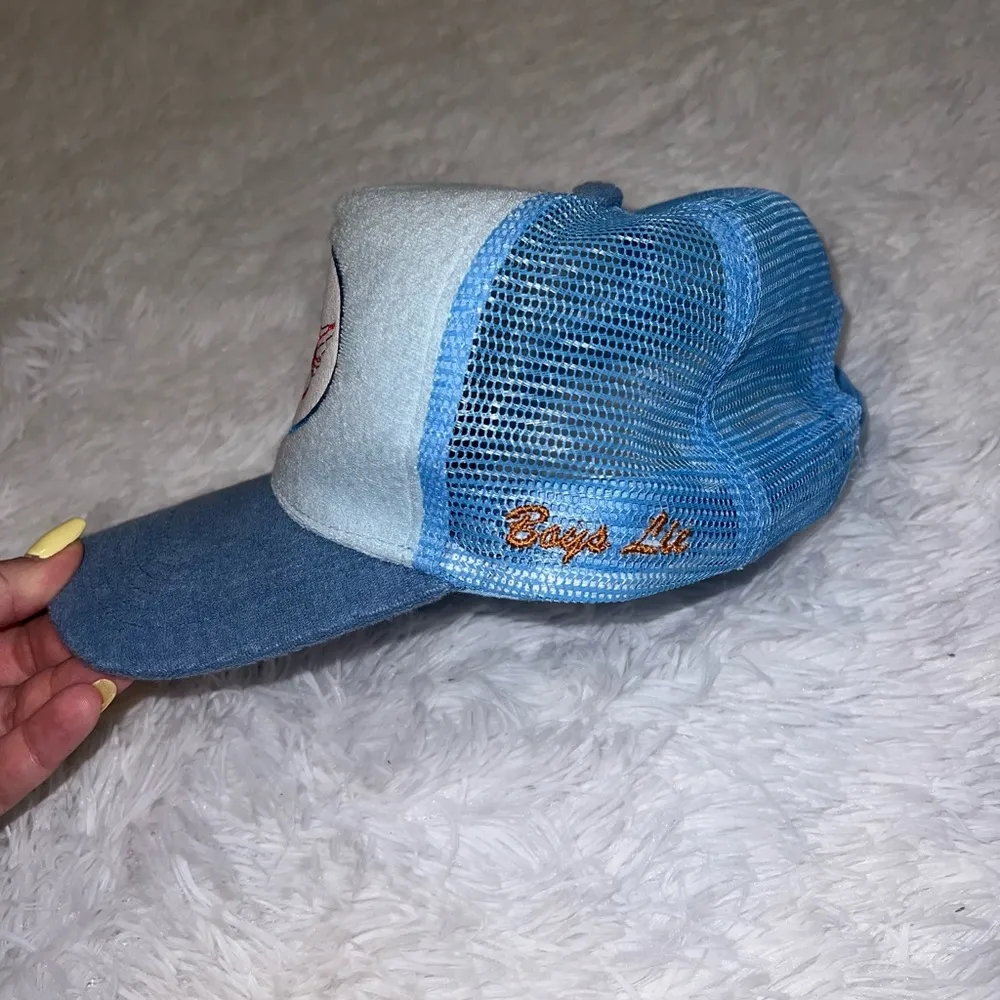 Boys Lie  Trucker Hate Blue with Angel Patch on it - Image 3