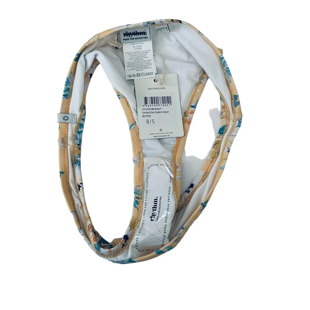 Free People Rhythm Oia Bloom Floral Watercolor Cheeky Bikini Bottoms Size Small - Image 7