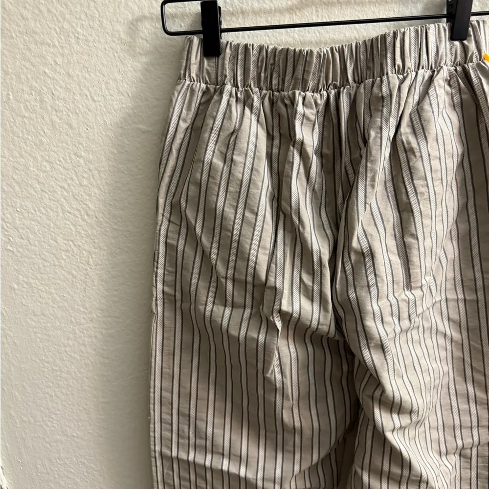 HANRO Womens XS Cotton Flannel Pajama Pants Neutral Straight Leg Tan - Image 5