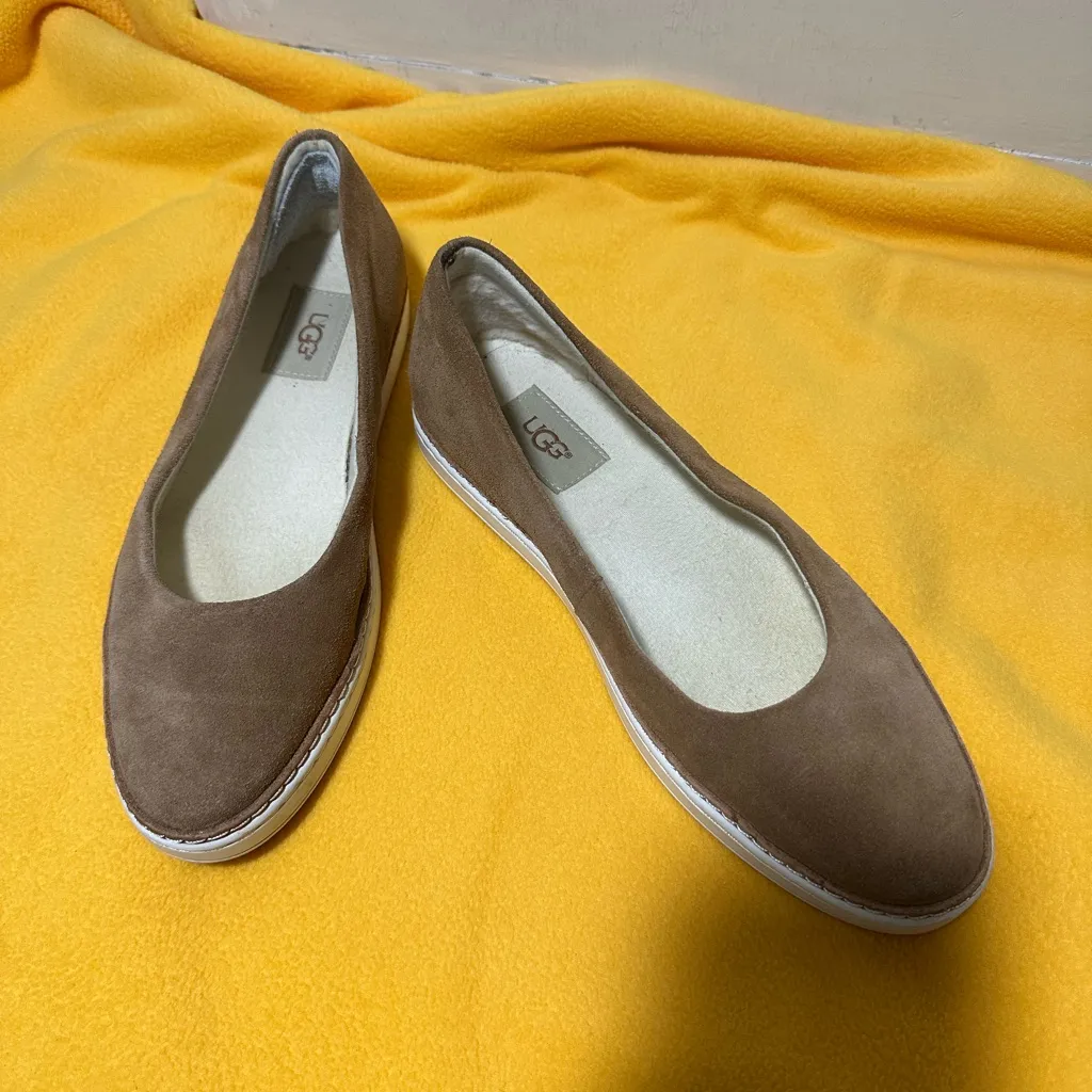 UGG  Women's Tan Suede Loafers - Image 3