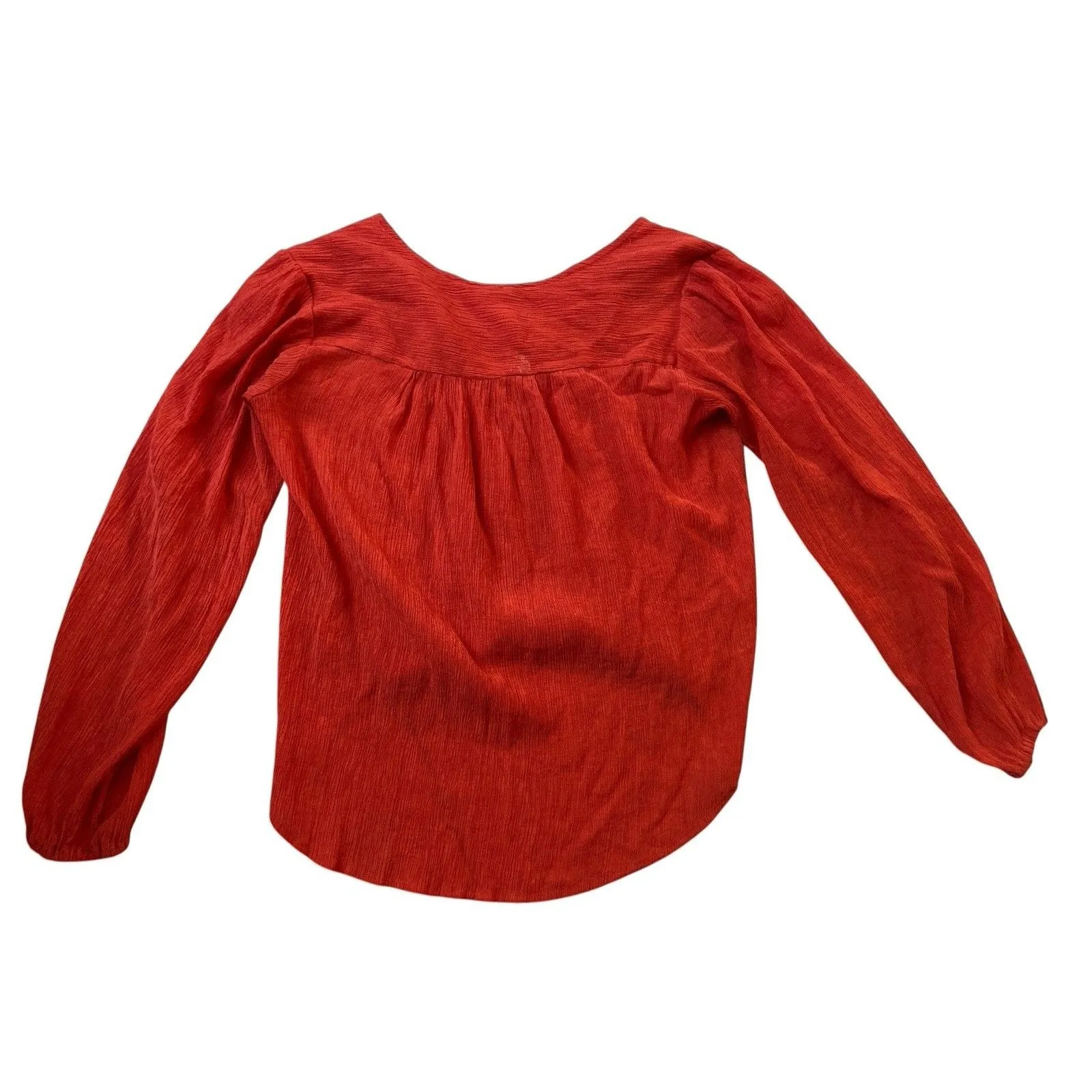 Free‎ People Blouse Top Sz S Wrap Top Red Shirt V-neck Flowy Fairycore Whimsical - Image 7