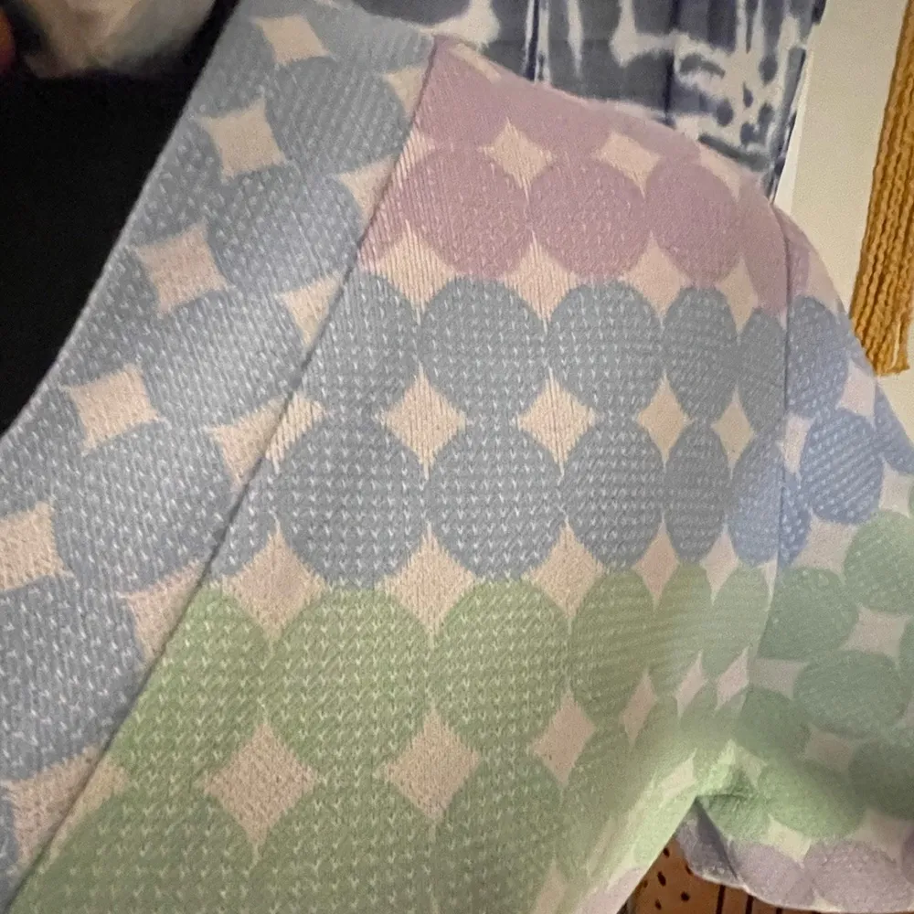 Women’s VTG Pastel Geometric Patterned Dress Retro 70’s VNeck Fit & Flare 🍬 - Image 5