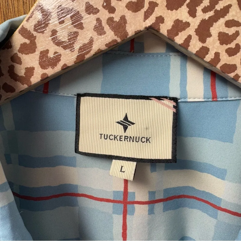 Tuckernuck Westport Trellis Sleeveless Hayes Shirt Dress Mini Blue Large L - Image 10