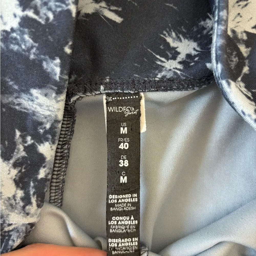 Wildfox Blue Tie Dye Pocket High Rise Bike Shorts - Size M - Image 6