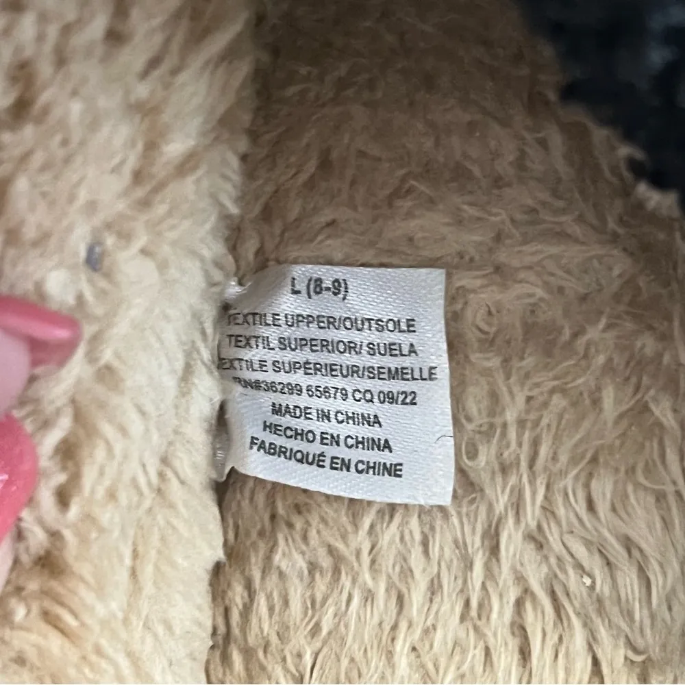 Smiley face Fuzzy Slippers, size Large 8/9US, wide width - Image 6