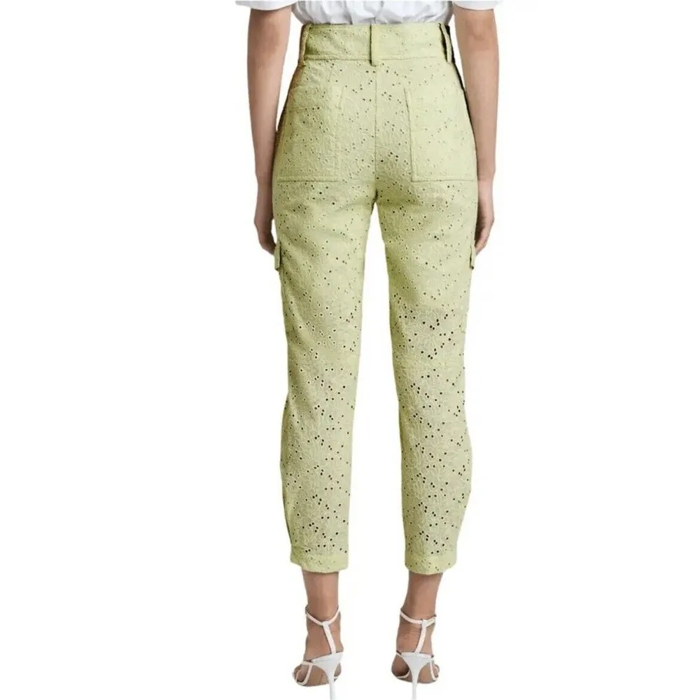 Derek Lam 10 Crosby Pant White Eyelet Lace Mila Cargo Feminine Boho Size 6 New - Image 7