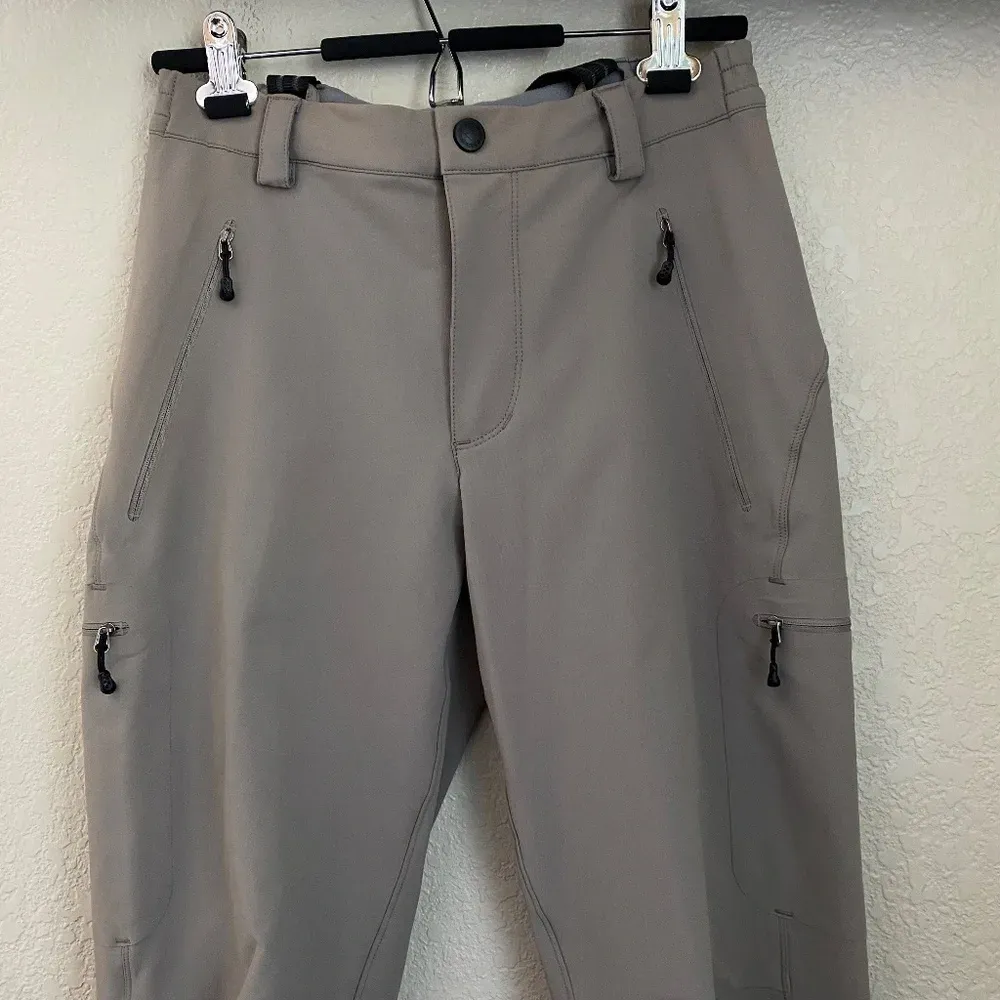 Patagonia Womens Ski hiking Pants Size 8 beige khaki green with‎ suspenders - Image 8