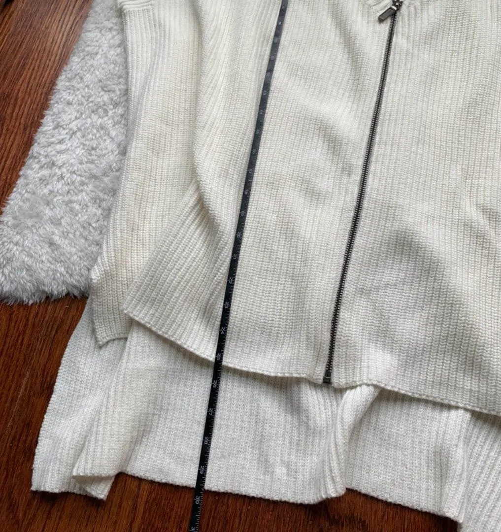 Cream Ribbed Oversized Sweater One Size - Image 3