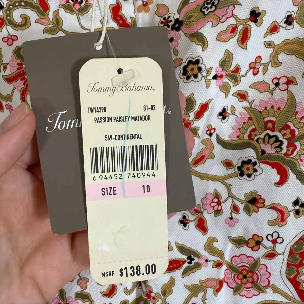 NWT Tommy Bahama Floral Capri Pants Size 10 - Image 3