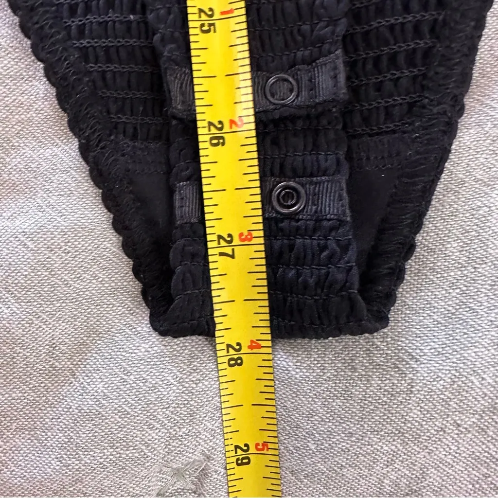 AllSaints Tilly Shirred Black Bodysuit Size 2 - Image 12