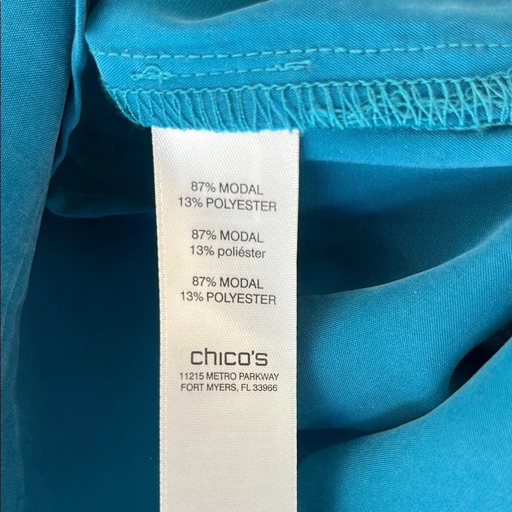 Chicos Teal Button-Up Blouse - Image 5