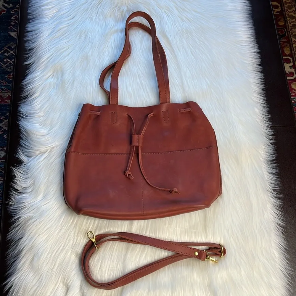 Parker Clay Emma Bucket Bag Brown - Image 2