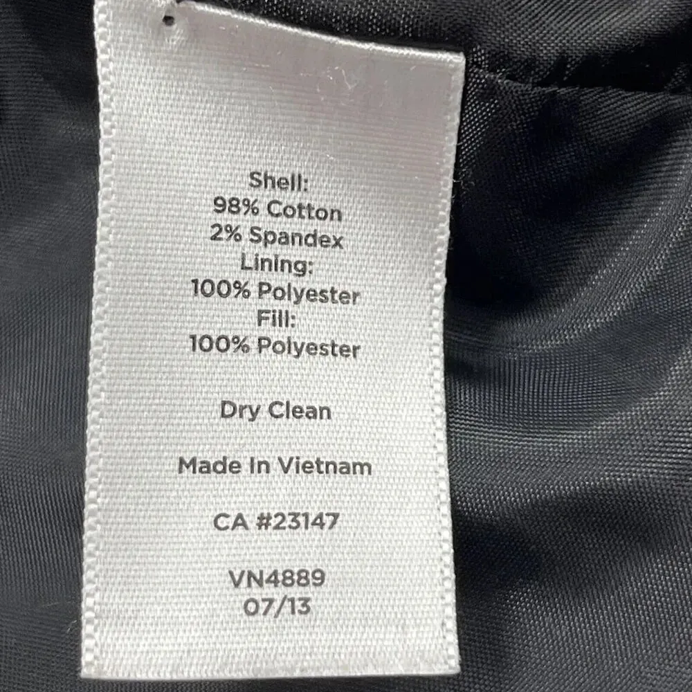 TALBOTS WOMEN'S BLACK VELOUR QUILTED BUTTON-DOWN JACKET SZ 8 Classic Preppy - Image 8