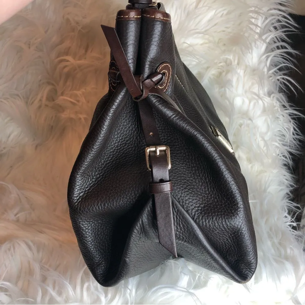 Dooney & Bourke Maurizia Chocolate Brown  Leather Shoulder‎ Hobo Bag Purse - Image 4