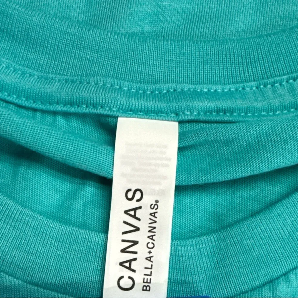 Canvas + Bella Dog Mom T-Shirt Size Small Turquoise Luv The Paw - Image 5