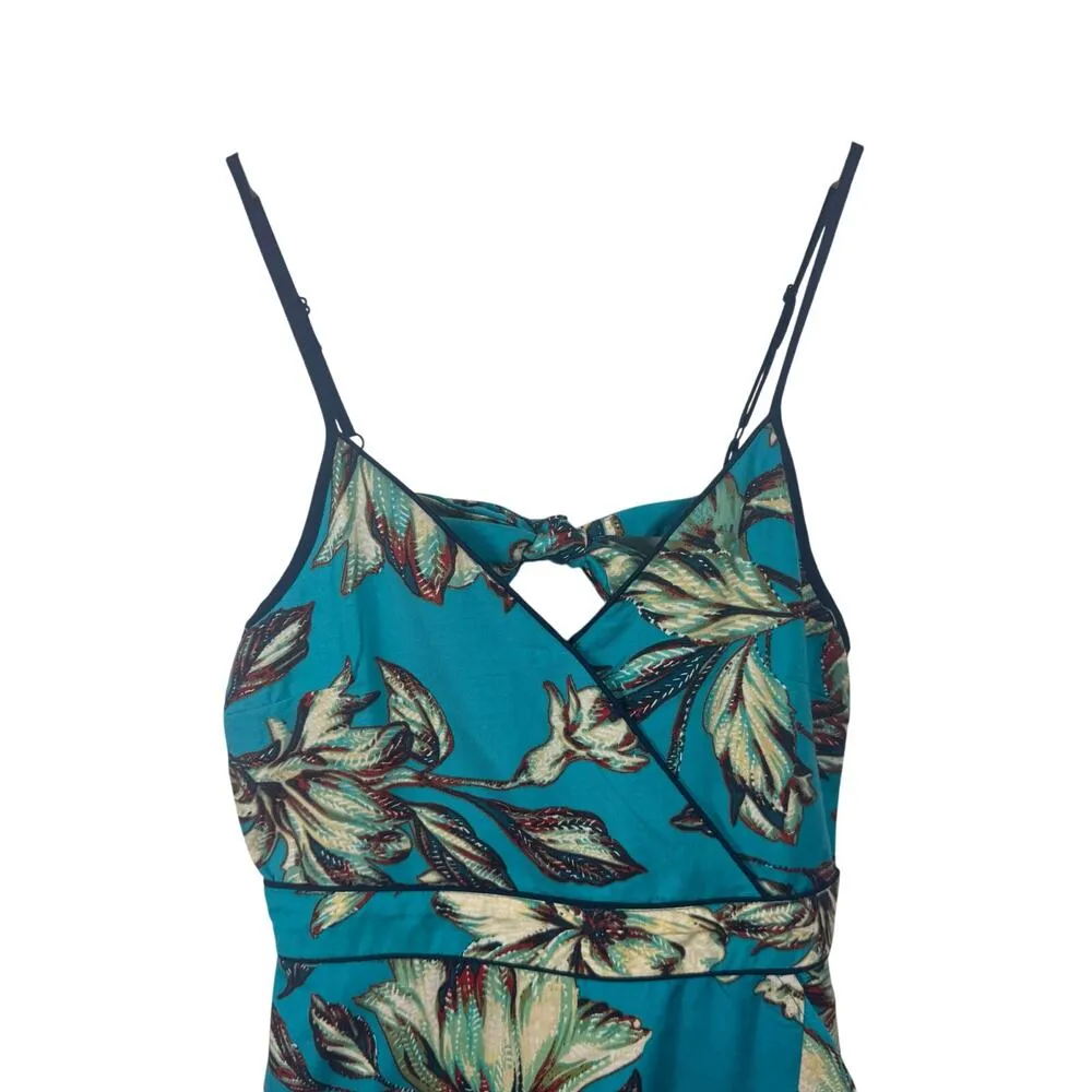 Band of the Free Dress S Blue Floral Midi High Low Tank Ruffle Vacay Boho Y2K - Image 4