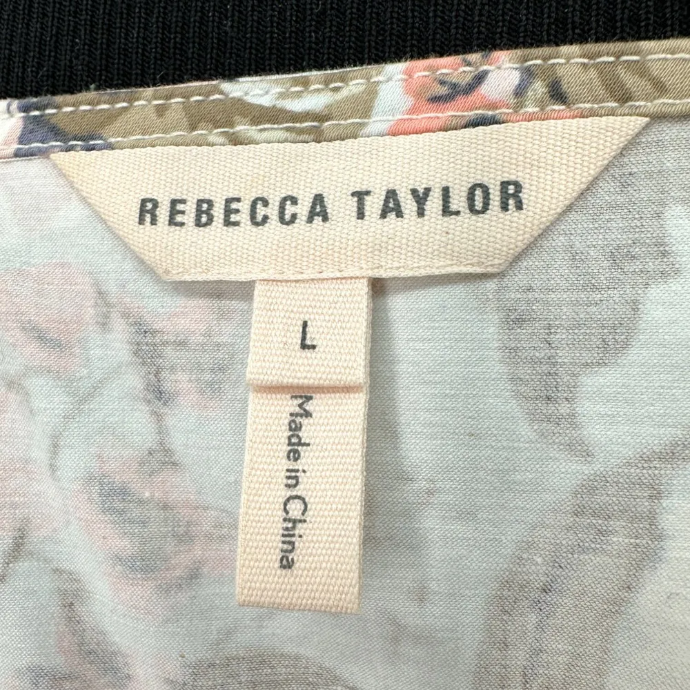 Rebecca Taylor | Large | Penelope Multi-Color Antique Floral High-Neck Crop Top - Image 5