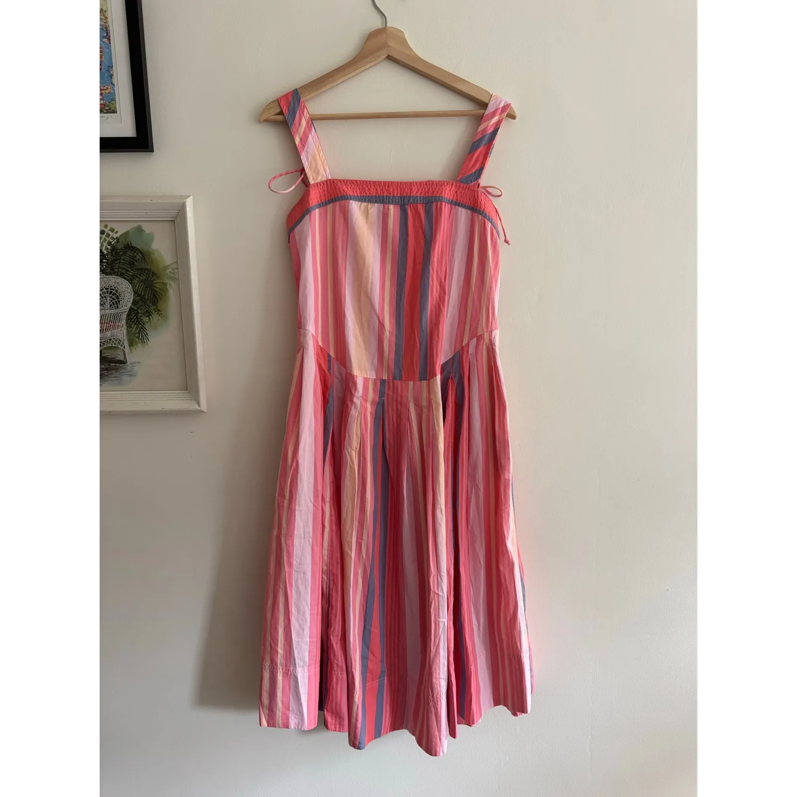 FREE PEOPLE Primavera Stripe Cotton Midi Dress Size XS - Image 8