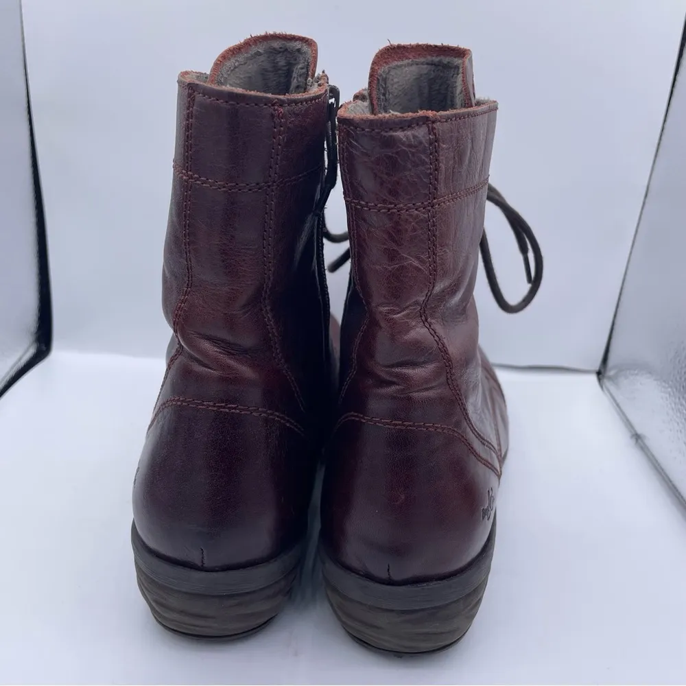 leather lace-up combat boots fleece lining women Size 41EU/ 10.5US - Image 7