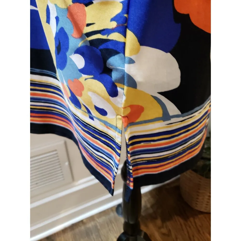 Melissa Paige Blouse Women's Multicolor Size M Long Knot Sleeves Floral Print - Image 8