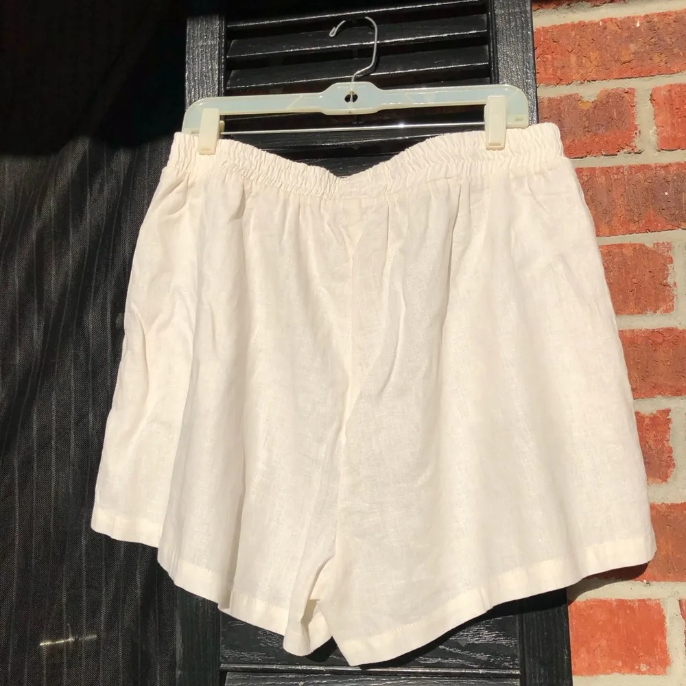 Cotton On NWT  White Linen Blend Shorts w/ Elastic Waist 12 - Image 6