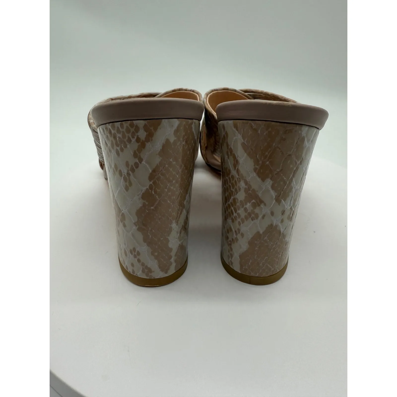 New in Box AGL ATTILIO GIUSTI LEOMBRUNI SNAKE EMBOSSED SANDAL NUDE Sz 38 $405‎ Tan - Image 7